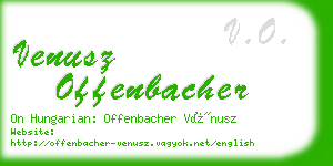 venusz offenbacher business card